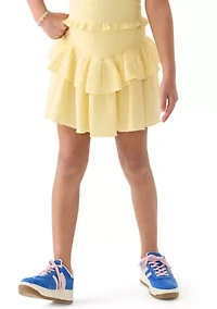 Girls 7-16 Yellow Printed Skirt