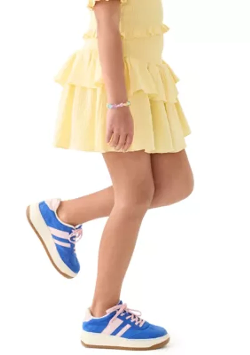 Girls 7-16 Yellow Printed Skirt