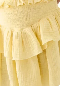 Girls 7-16 Yellow Printed Skirt