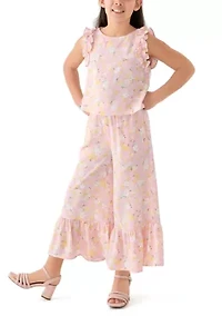 Girls 7-16 Coral Printed Top