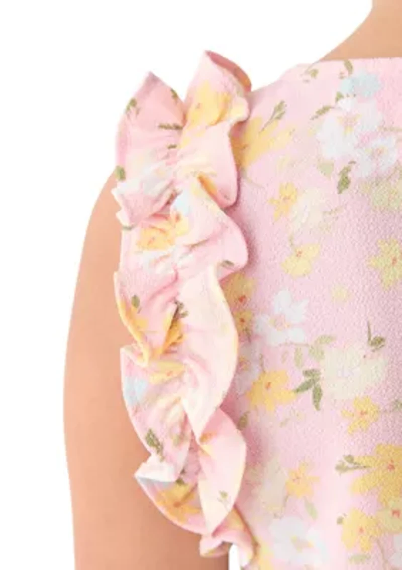 Girls 7-16 Coral Printed Top