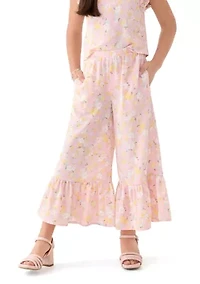 Girls 7-16 Coral Printed Pants