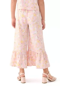 Girls 7-16 Coral Printed Pants