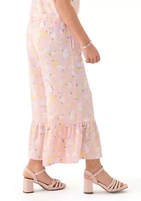 Girls 7-16 Coral Printed Pants