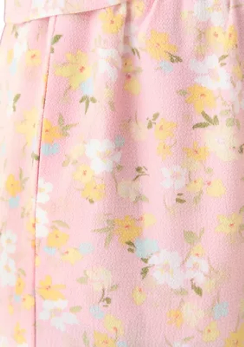 Girls 7-16 Coral Printed Pants