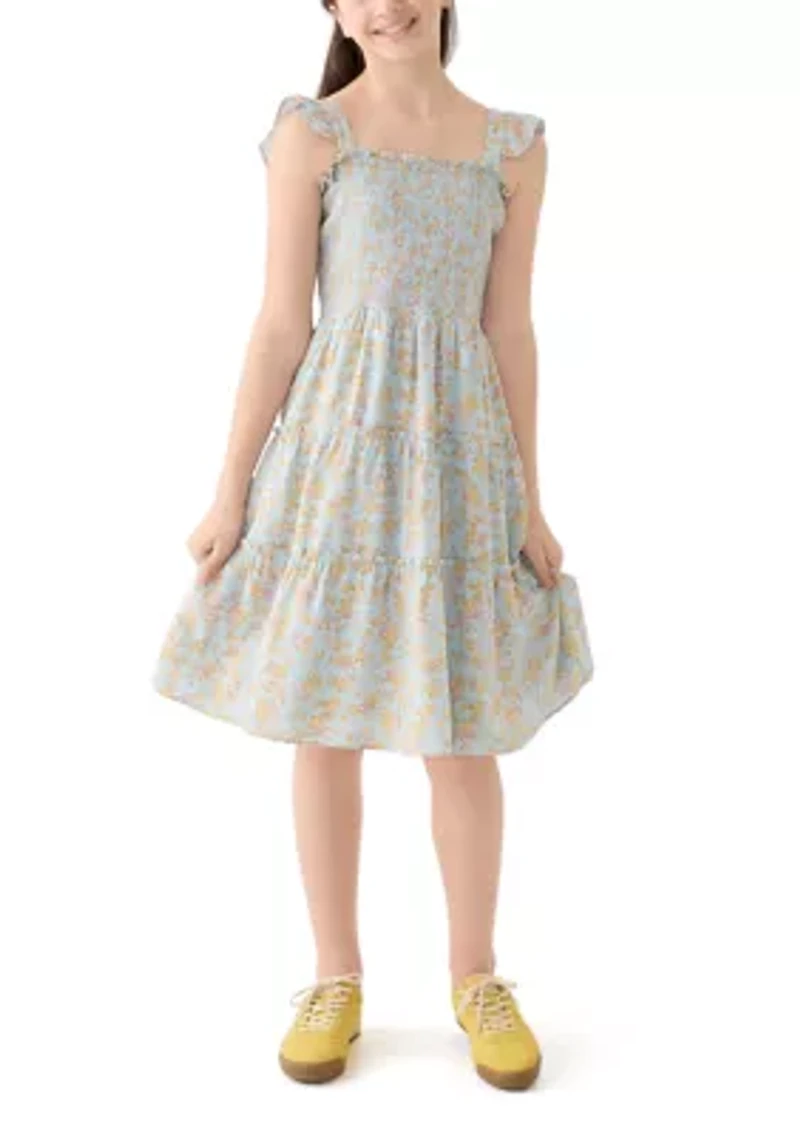 Girls 7-16 Printed Tiered Dress
