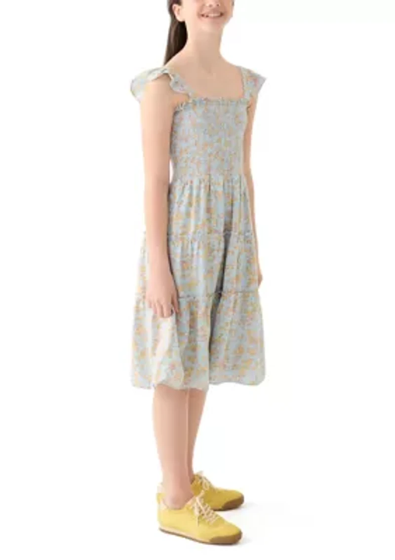 Girls 7-16 Printed Tiered Dress