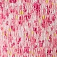 Girls 7-16 Pink Smocked Printed Dress