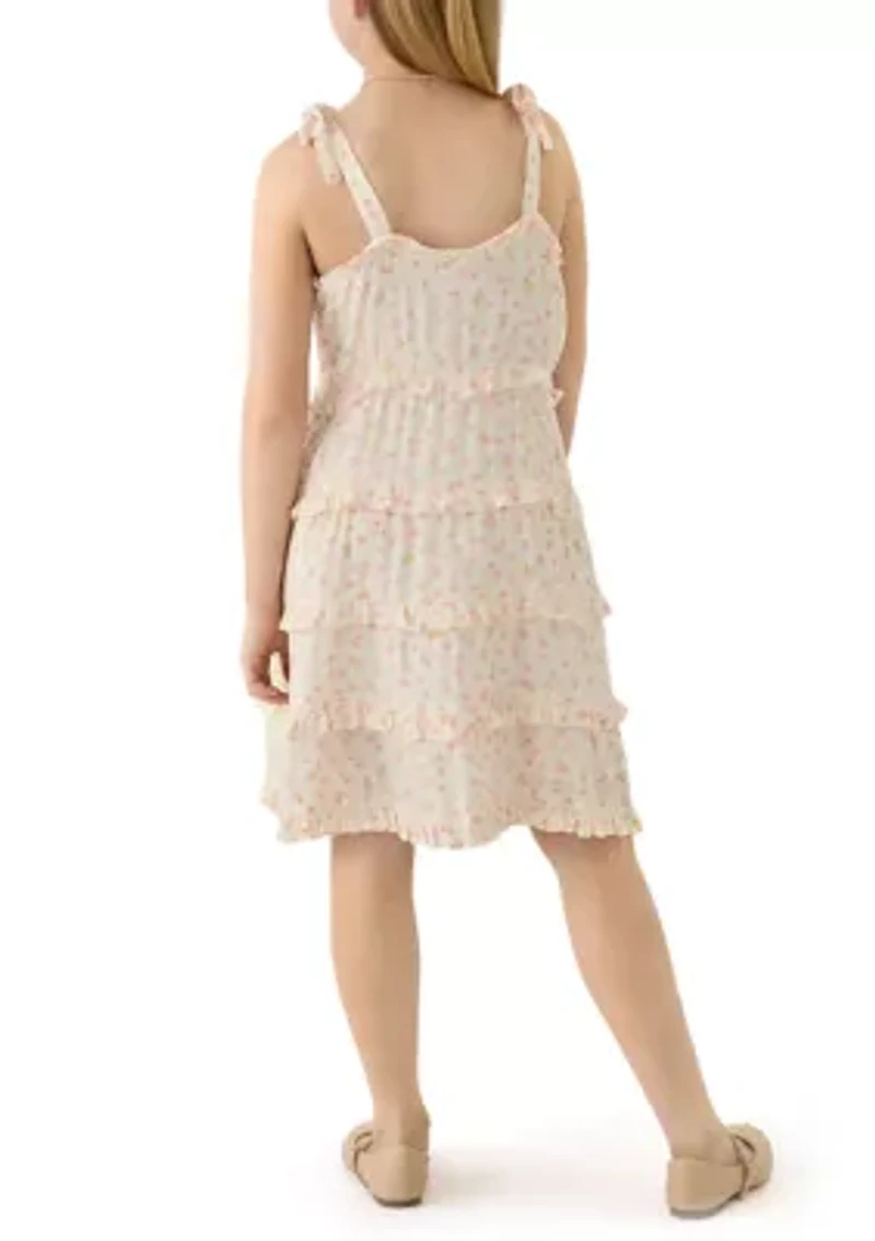Girls 7-16 Tiered Tank Bow Dress