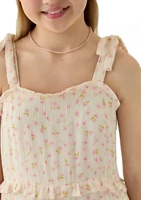 Girls 7-16 Tiered Tank Bow Dress