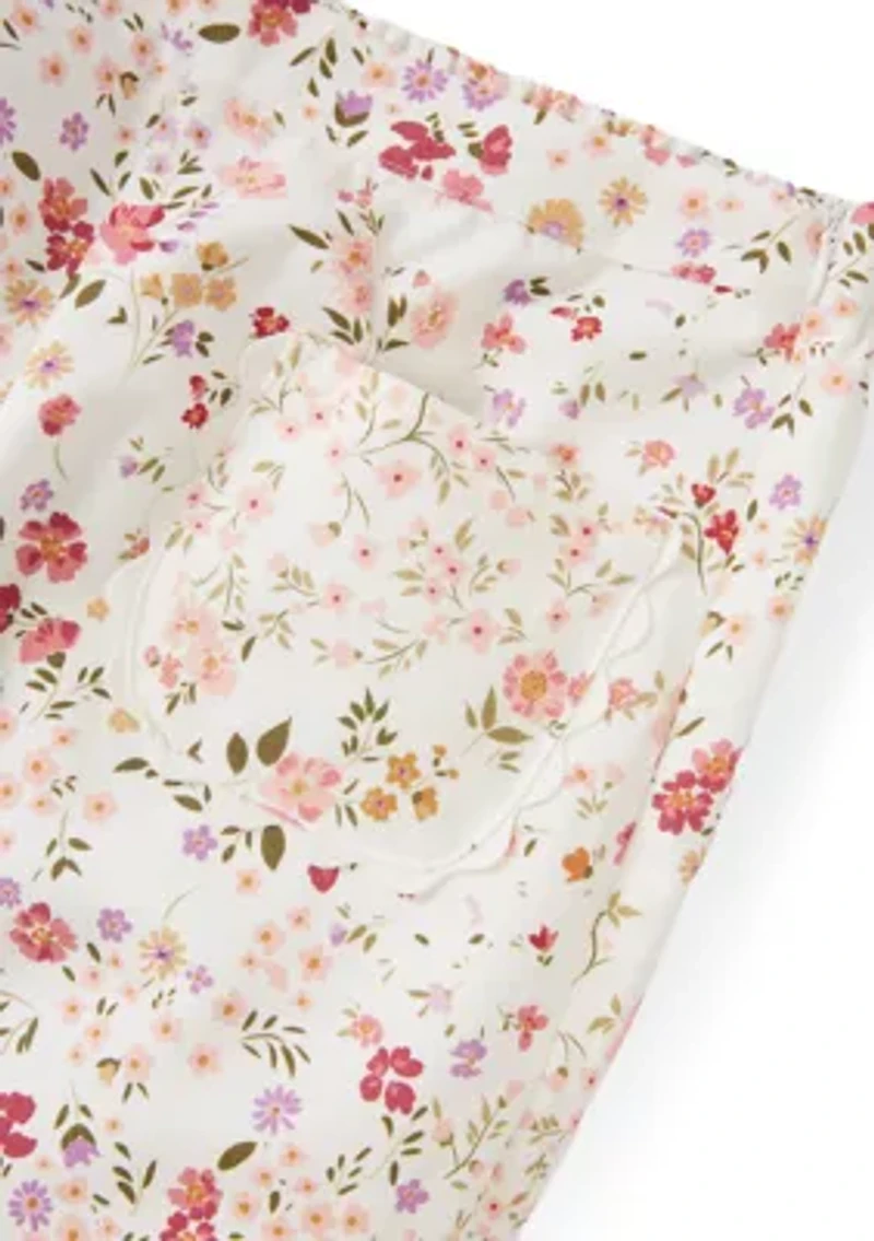 Girls 7-16 Floral Wide Leg Pants