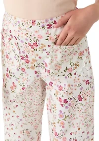 Girls 7-16 Floral Wide Leg Pants