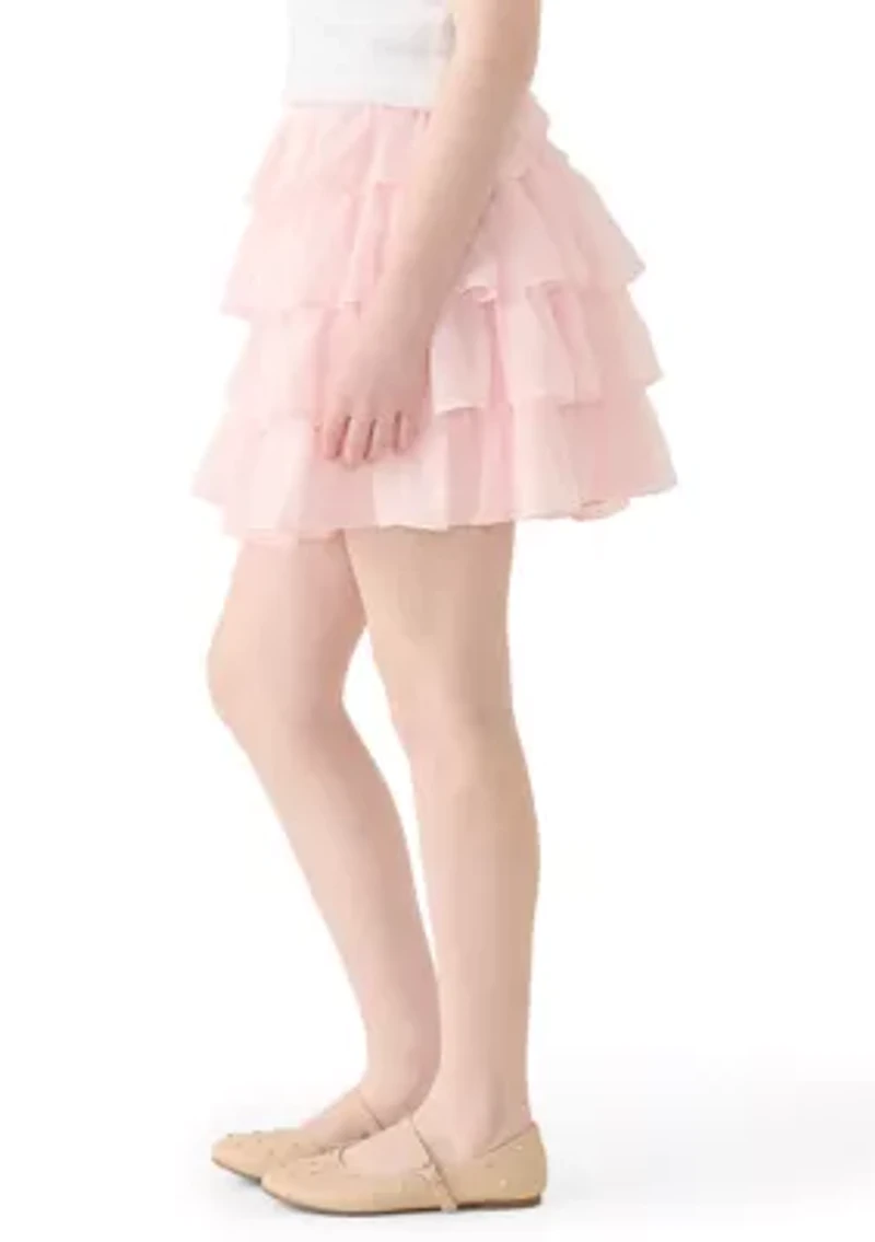 Girls 7-16 Tiered Short Skirt