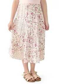 Girls 7-16 Floral Midi Skirt