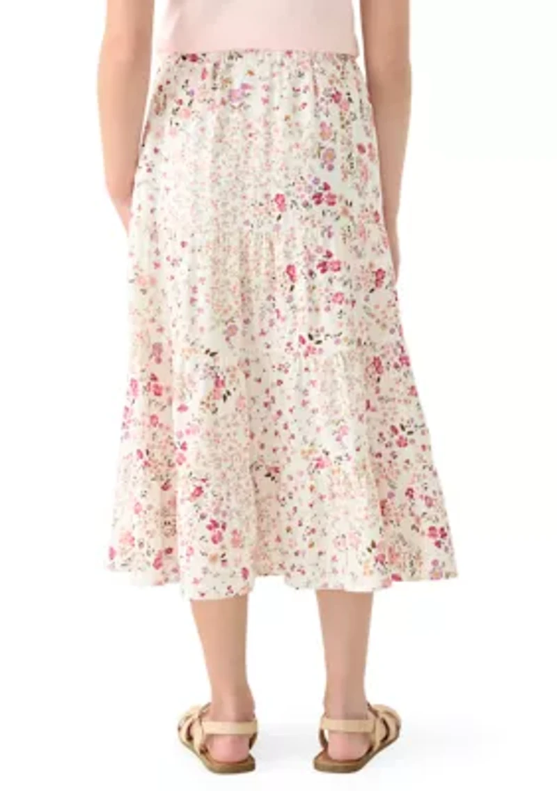 Girls 7-16 Floral Midi Skirt