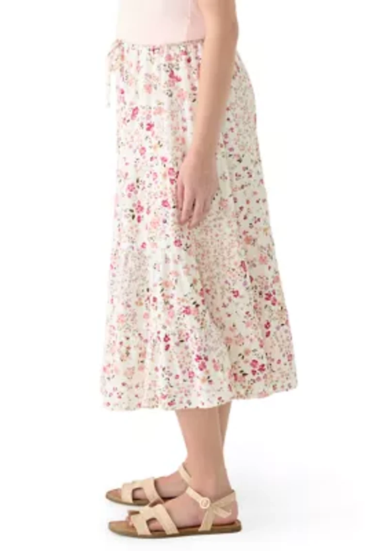 Girls 7-16 Floral Midi Skirt