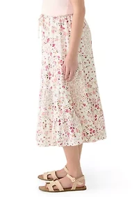 Girls 7-16 Floral Midi Skirt