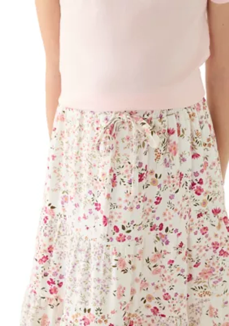 Girls 7-16 Floral Midi Skirt