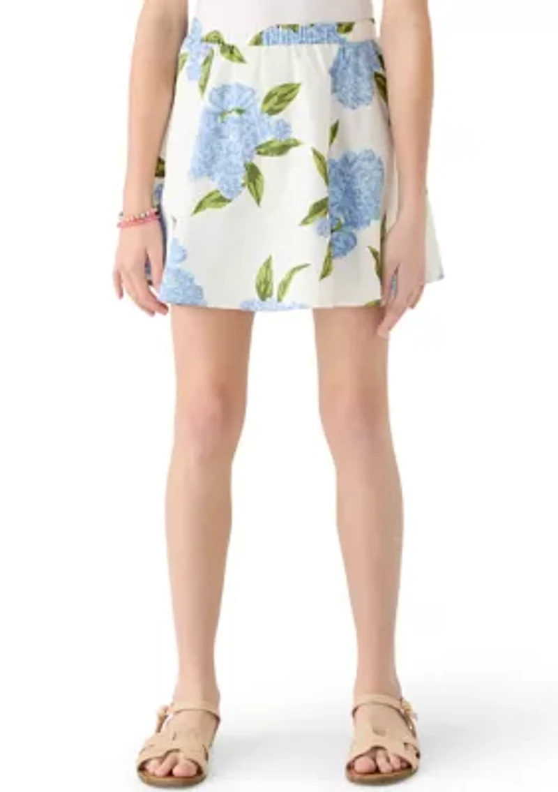 Girls 7-16 Hydrangea Print Skirt