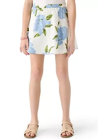 Girls 7-16 Hydrangea Print Skirt