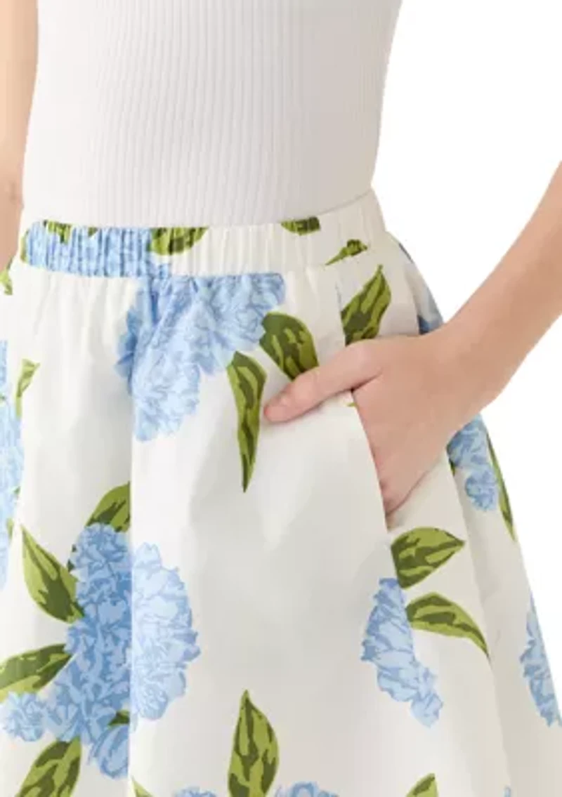 Girls 7-16 Hydrangea Print Skirt