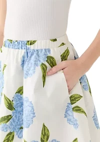 Girls 7-16 Hydrangea Print Skirt