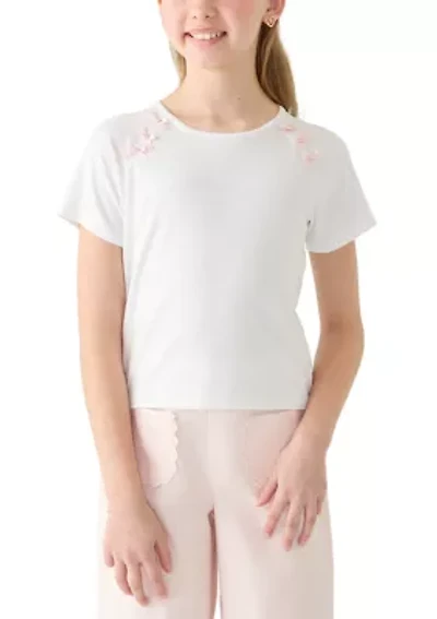 Girls 7-16 Bow Shoulder Top