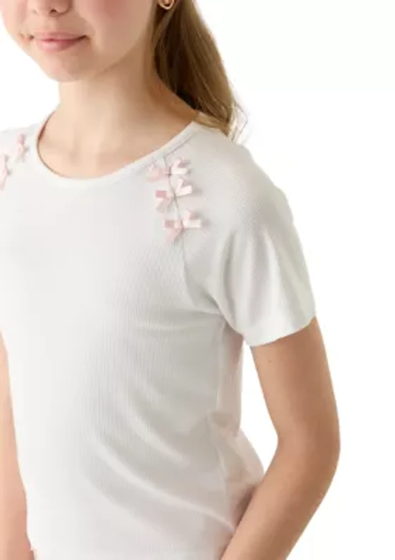 Girls 7-16 Bow Shoulder Top