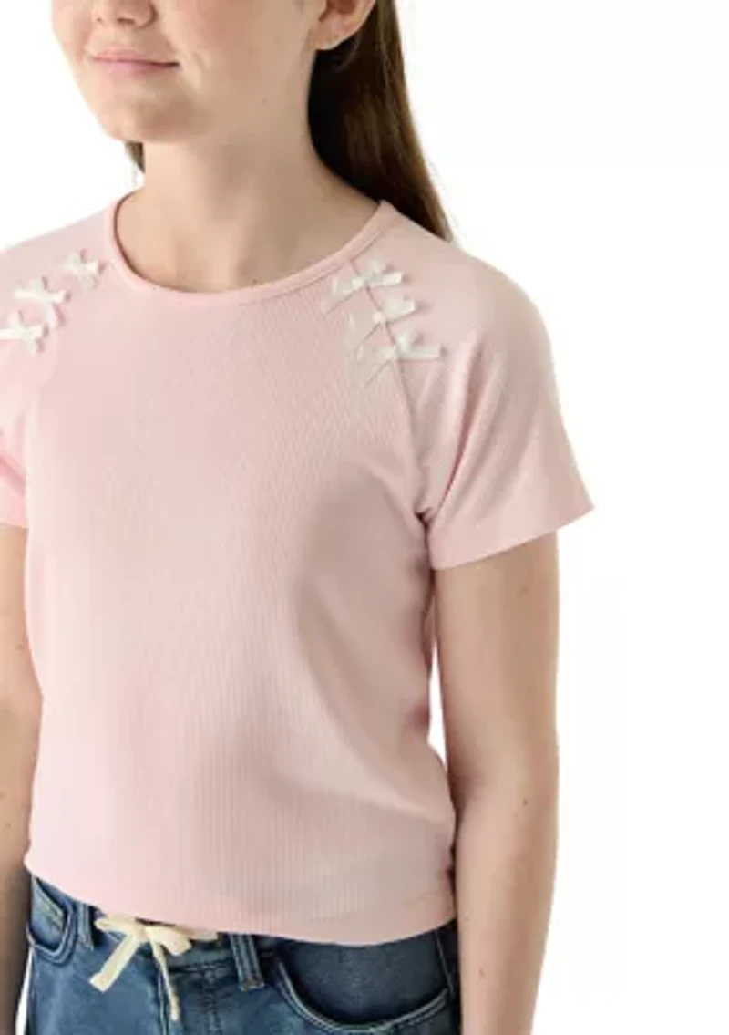 Girls 7-16 Bow Shoulder Top