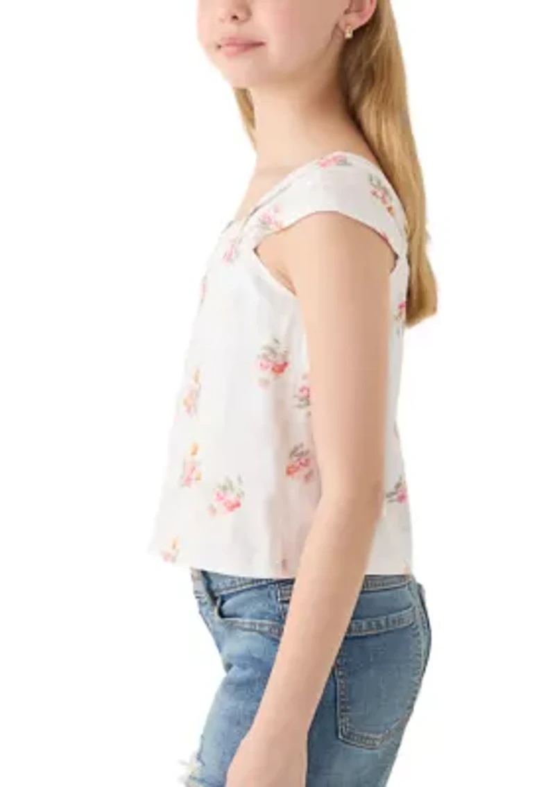 Girls 7-16 Floral Cinch Top