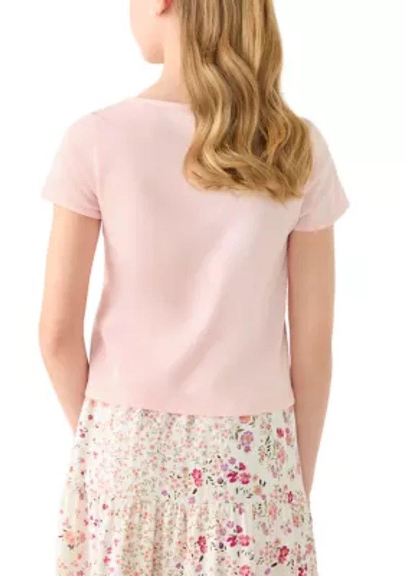 Girls 7-16 Keyhole Jersey Top