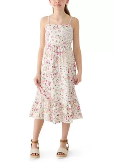 Girls 7-16 Floral Print Midi Dress