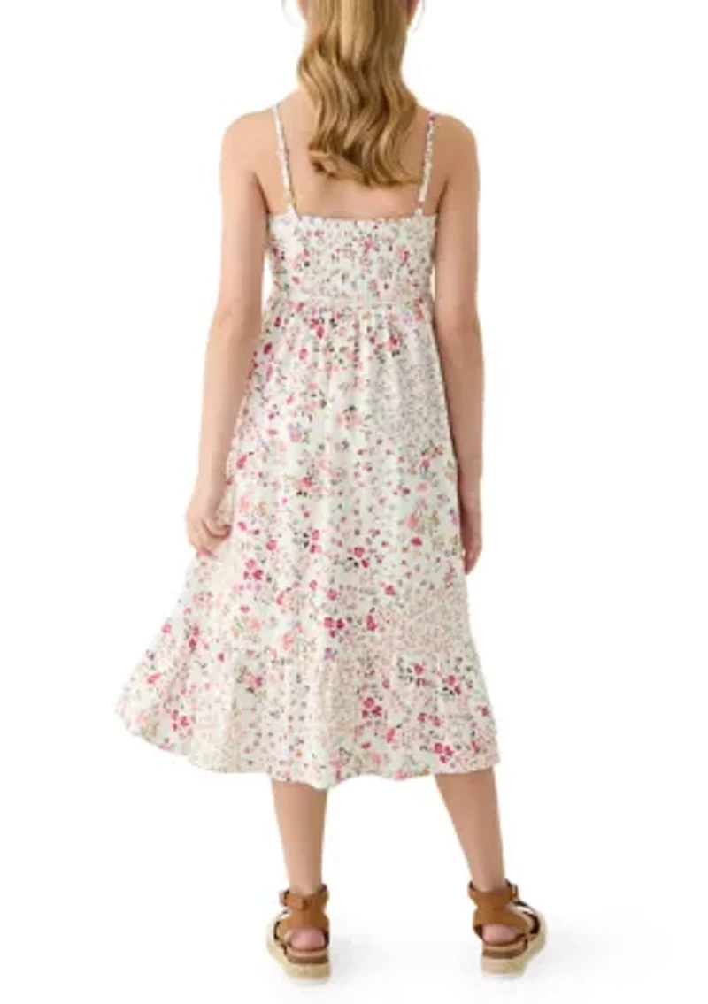 Girls 7-16 Floral Print Midi Dress
