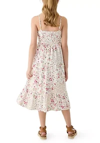 Girls 7-16 Floral Print Midi Dress