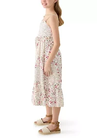 Girls 7-16 Floral Print Midi Dress