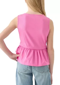 Girls 7-16 Pin Tied Top