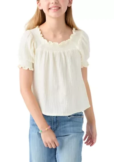 Girls 7-16 Bubble Short Sleeve Top