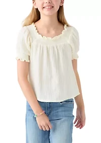 Girls 7-16 Bubble Short Sleeve Top
