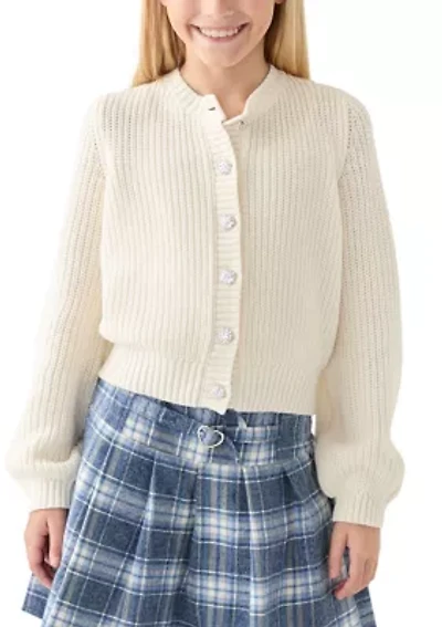 Girls 7-16 Long Sleeve Cardigan