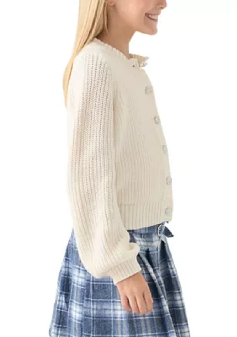 Girls 7-16 Long Sleeve Cardigan