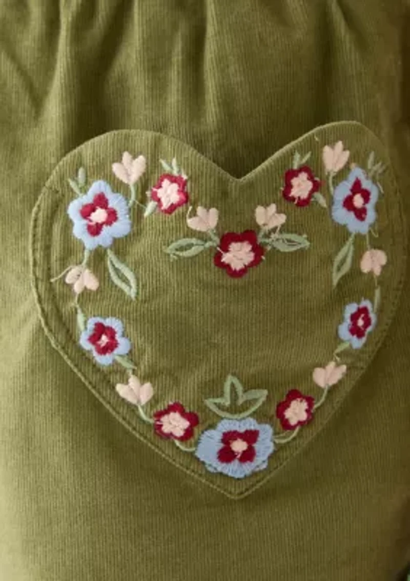 Girls 7-16 Heart Pockets Corduroy Skirt