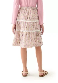 Girls 7-16 Printed Layered Poplin Maxi Skirt