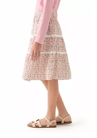 Girls 7-16 Printed Layered Poplin Maxi Skirt