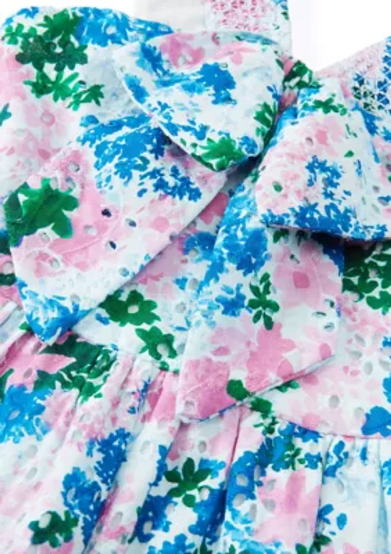 Girls 7-16 Jungle Floral Bow Dress