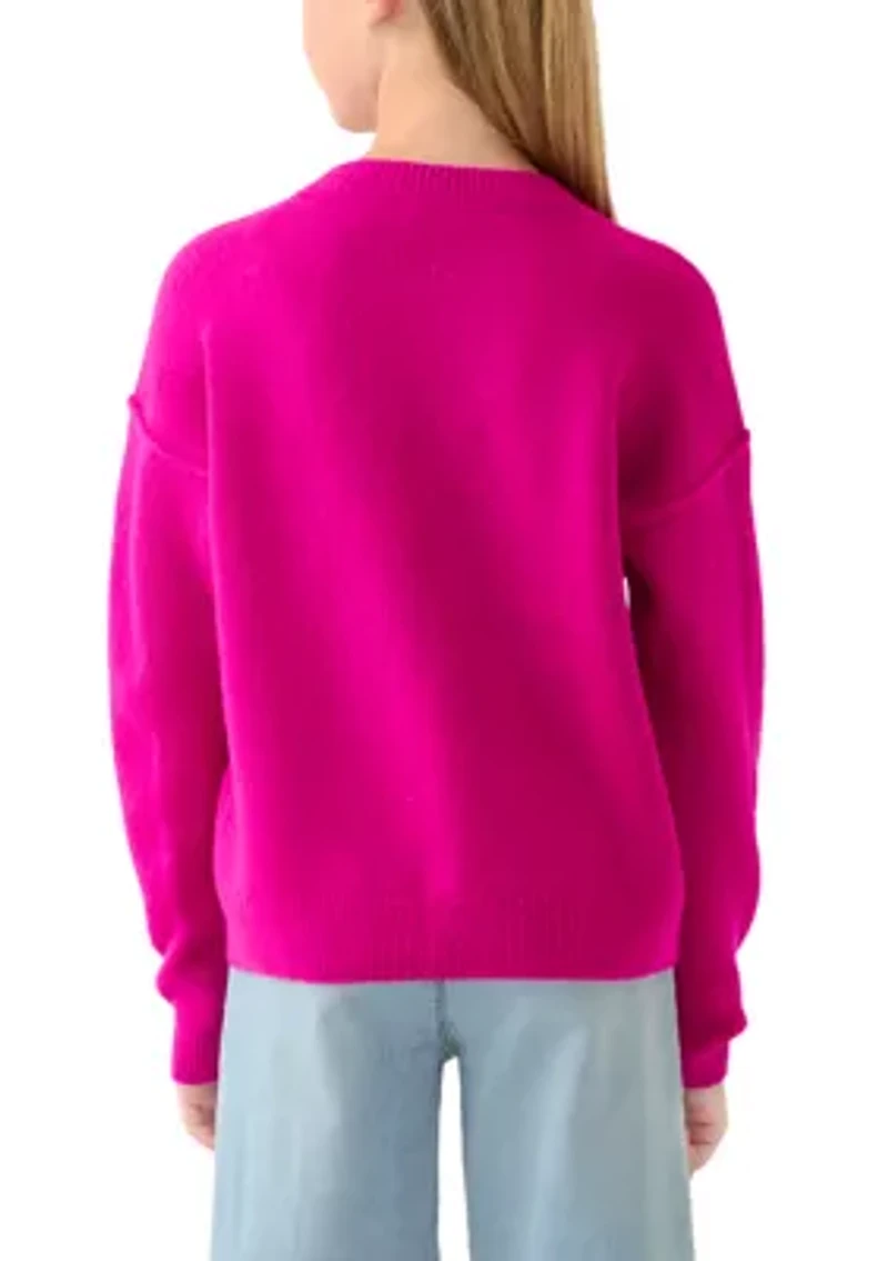 Girls 7-16 Sequin Bow Sweater