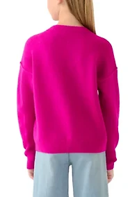 Girls 7-16 Sequin Bow Sweater