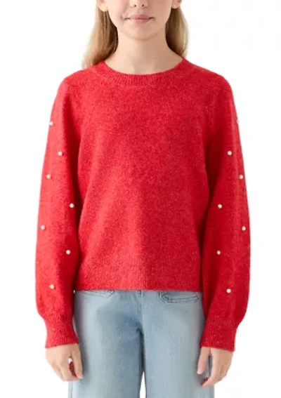 Girls 7-16 Pearl Crew Sweater