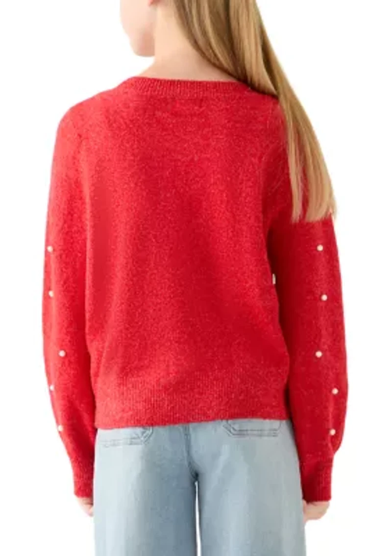 Girls 7-16 Pearl Crew Sweater