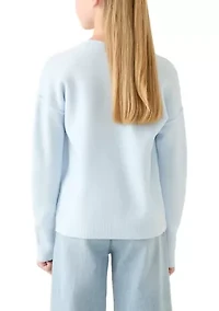 Girls 7-16 Sequin Stars Crew Sweater