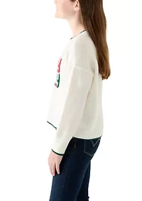 Girls 7-16 Holly Jolly Crew Neck Sweater